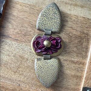 Vintage Gold and Purple Belt Buckle